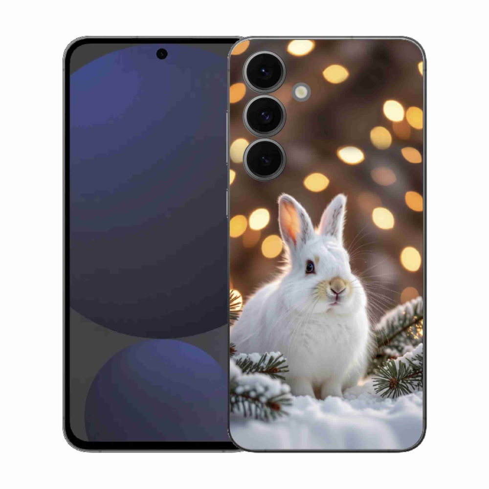 Gélový kryt mmCase na Samsung Galaxy S25 EFE - biely zajac