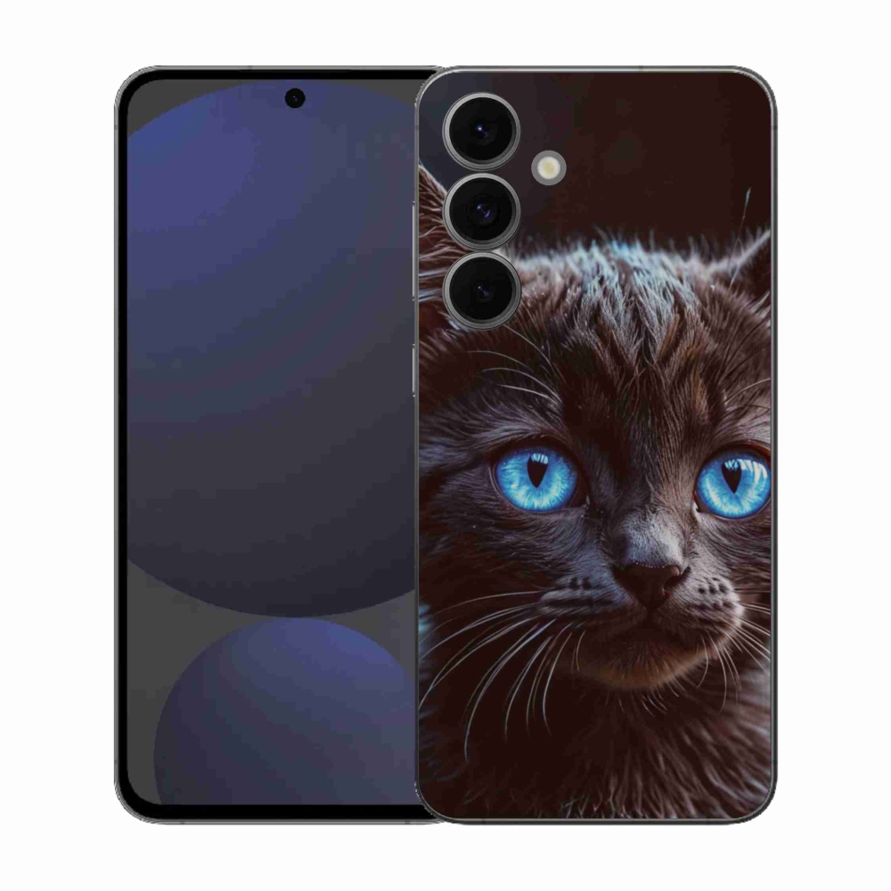 Gélový kryt mmCase na Samsung Galaxy S25 FE - čierne mačiatko 2