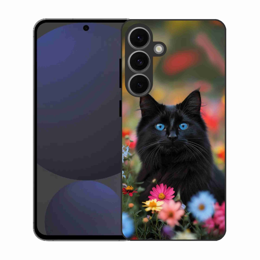 Gélový kryt mmCase na Samsung Galaxy S25 EFE - čierne mačiatko 4