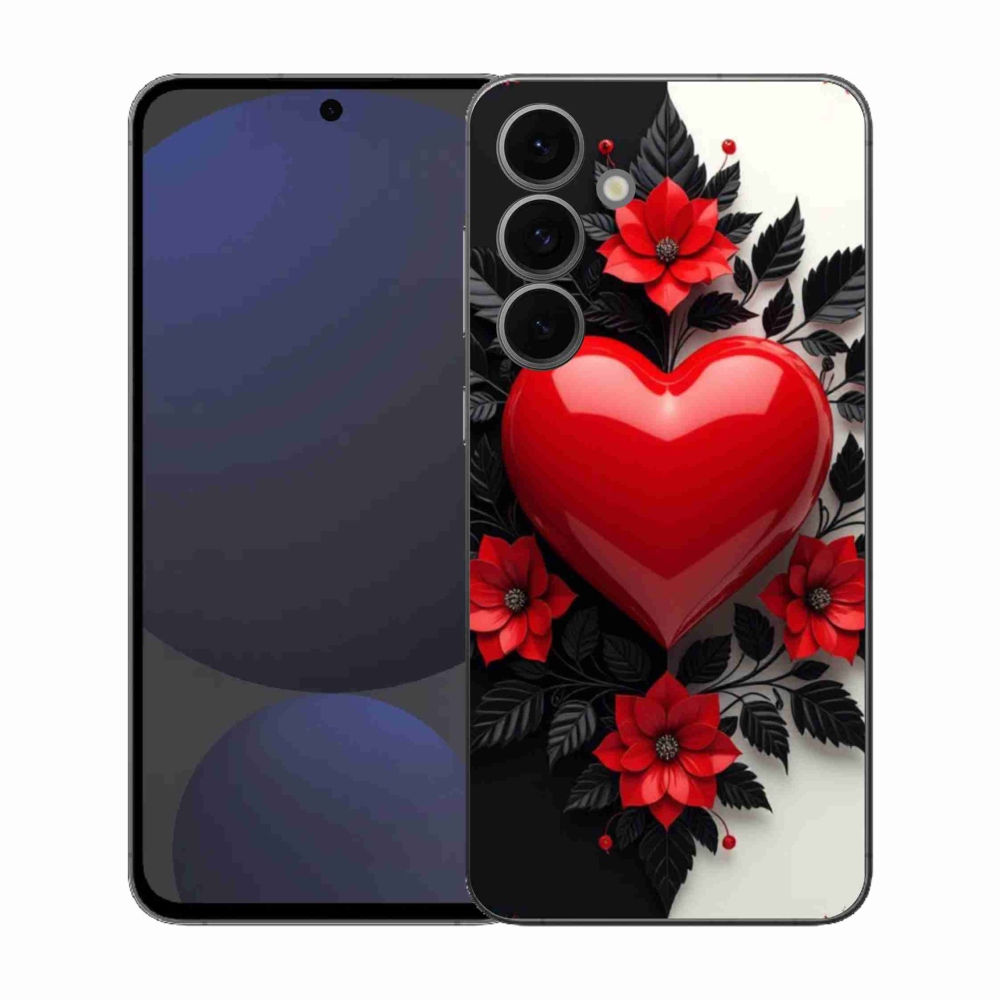 Gélový kryt mmCase na Samsung Galaxy S25 FE - červené srdce