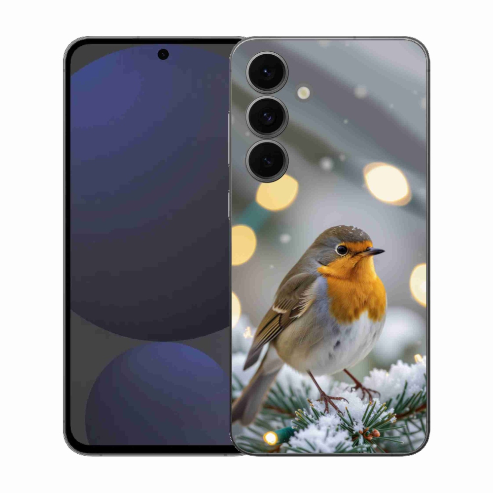 Gélový kryt mmCase na Samsung Galaxy S25 EFE - červienka v zime