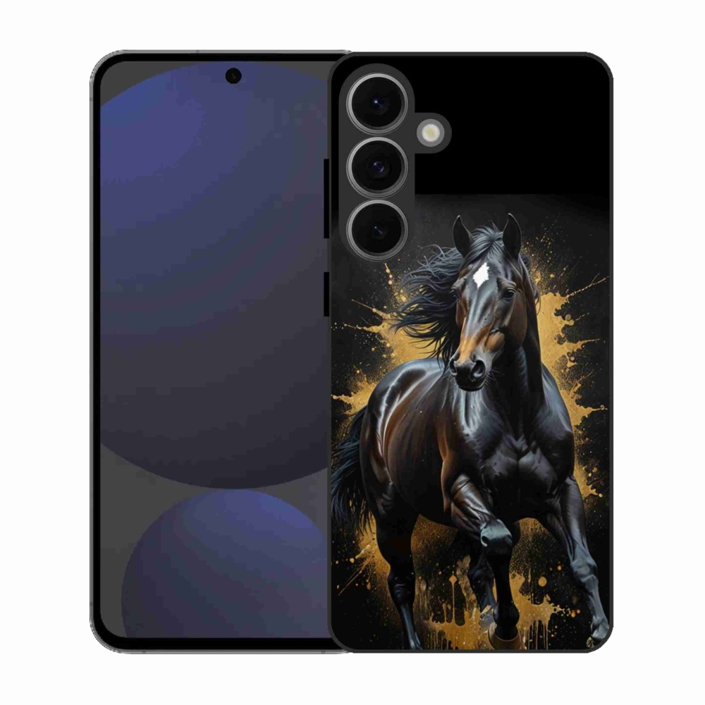 Gélový kryt mmCase na Samsung Galaxy S25 EFE - elegantný čierny žrebec