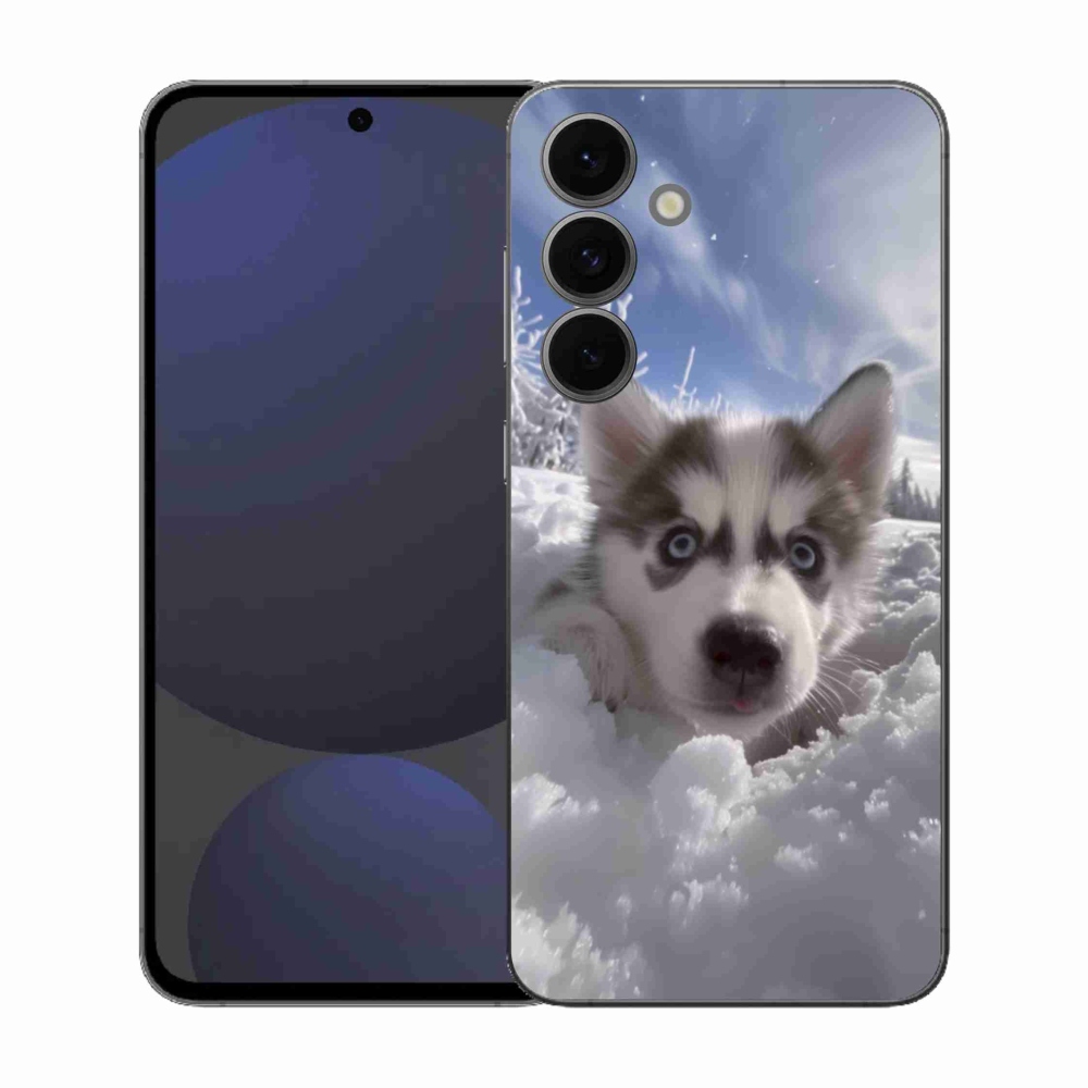 Gélový kryt mmCase na Samsung Galaxy S25 FE - husky v snehu