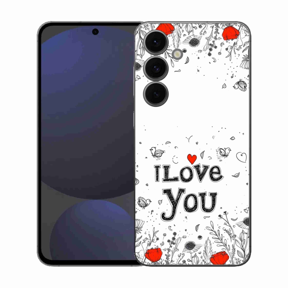 Gélový kryt mmCase na Samsung Galaxy S25 FE - I love you biele pozadie
