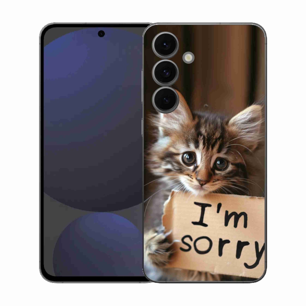 Gélový kryt mmCase na Samsung Galaxy S25 FE - mačacie ospravedlnenie