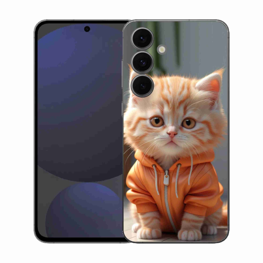 Gélový kryt mmCase na Samsung Galaxy S25 FE - mačiatko v mikine