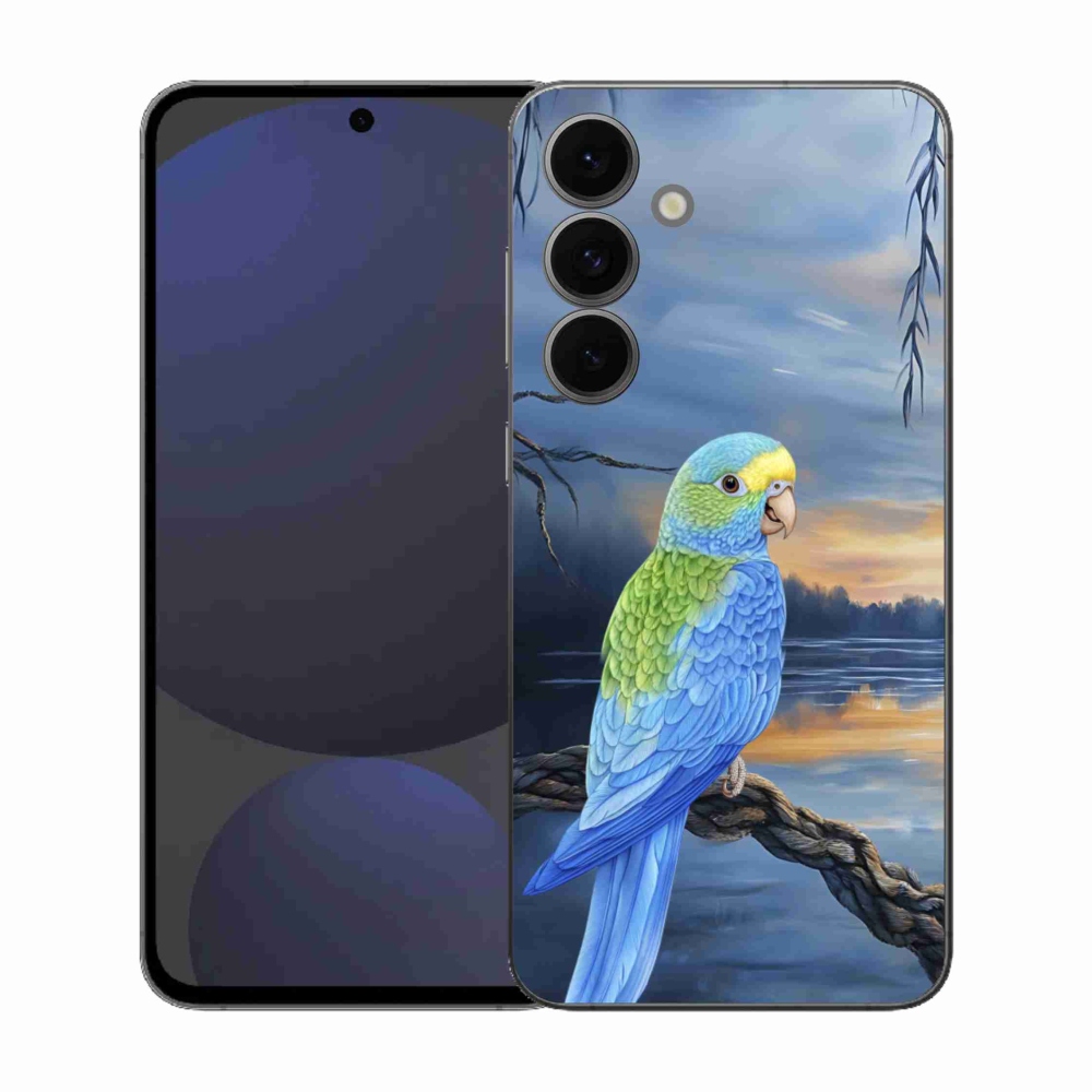 Gélový kryt mmCase na Samsung Galaxy S25 FE - modrý papagáj