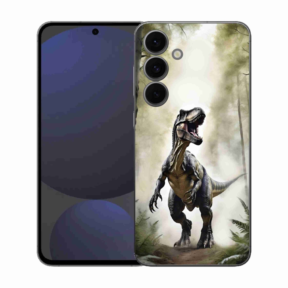 Gélový kryt mmCase na Samsung Galaxy S25 EFE - naštvaný T-Rex
