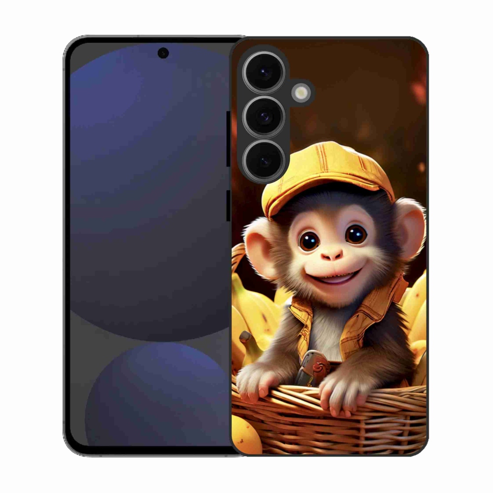 Gélový kryt mmCase na Samsung Galaxy S25 EFE - opice v košíku