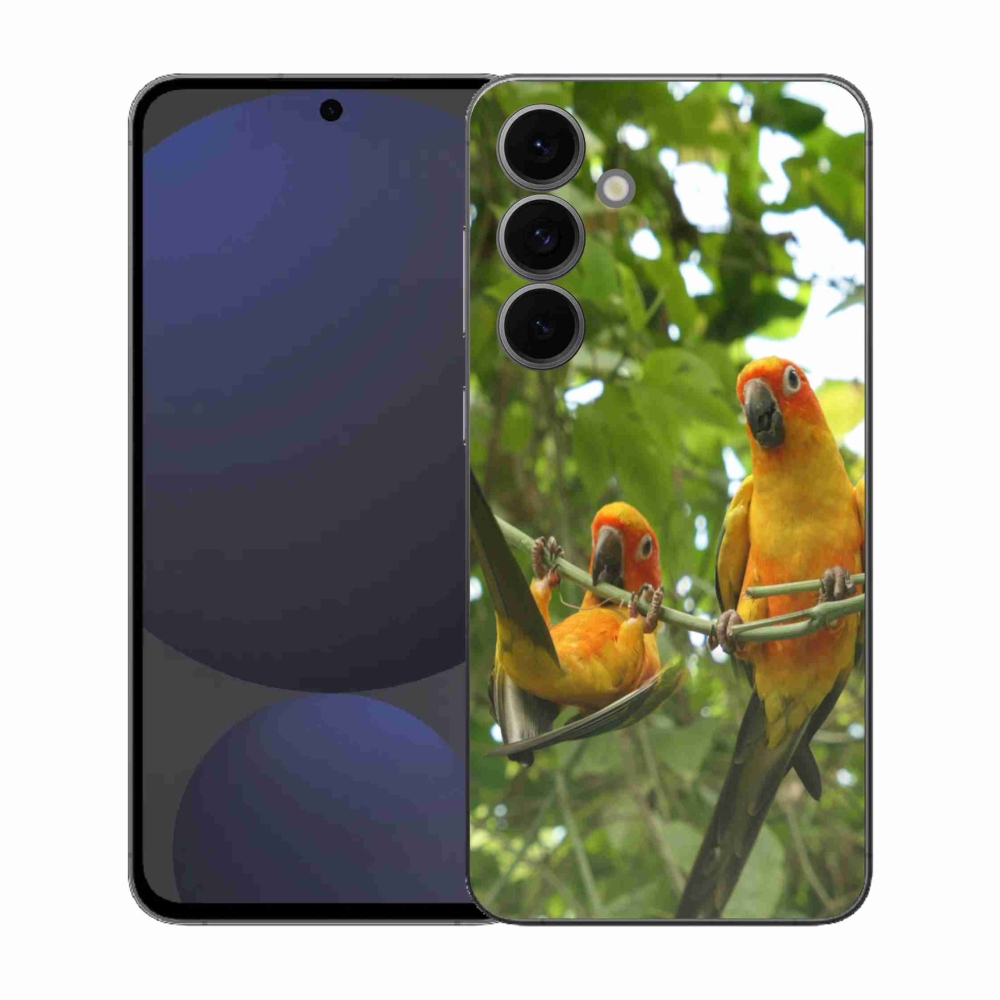 Gélový kryt mmCase na Samsung Galaxy S25 FE - papagáje aratingy