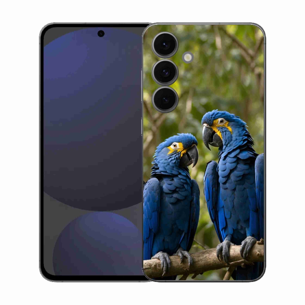 Gélový kryt mmCase na Samsung Galaxy S25 EFE - papagájové duo