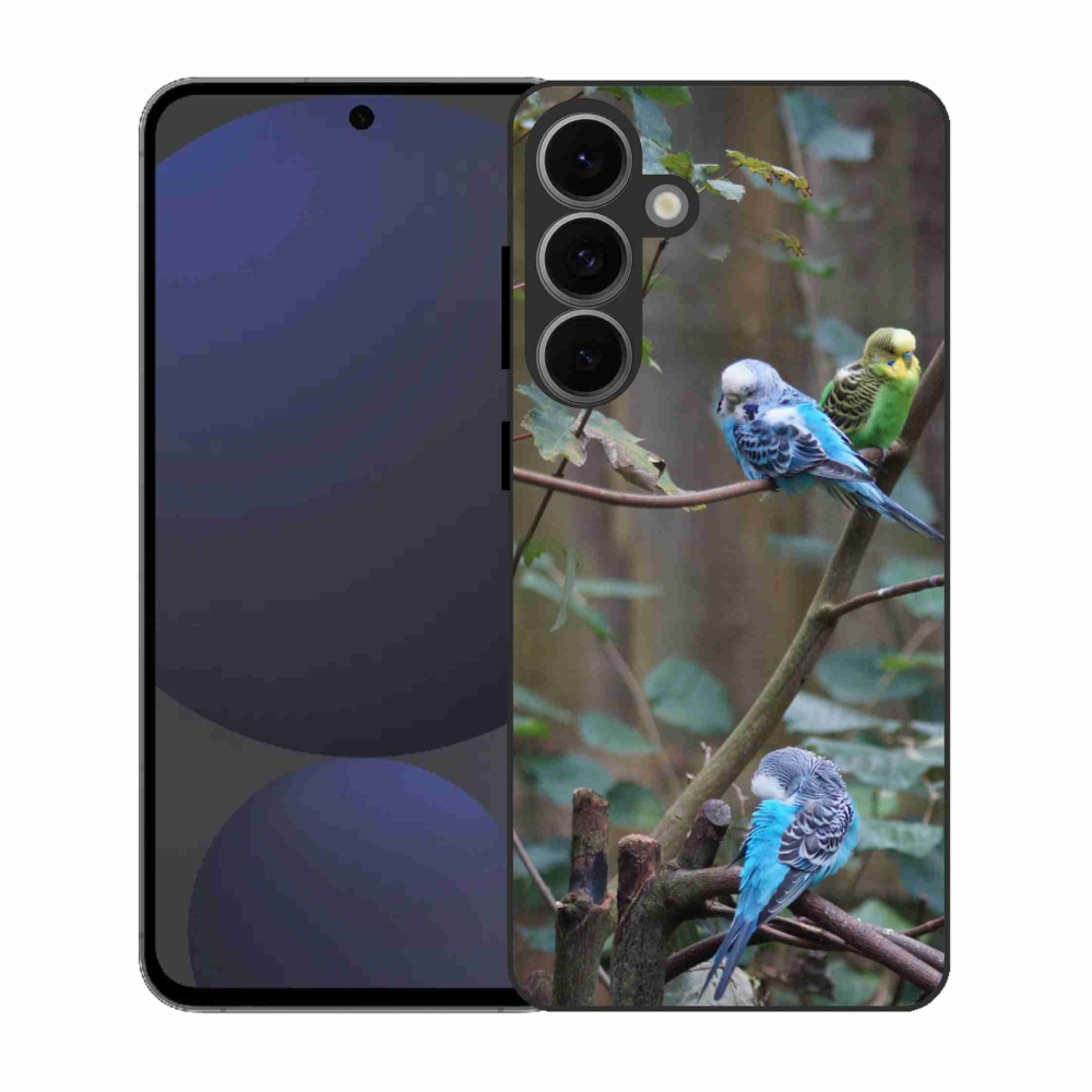 Gélový kryt mmCase na Samsung Galaxy S25 EFE - papagáje na vetve