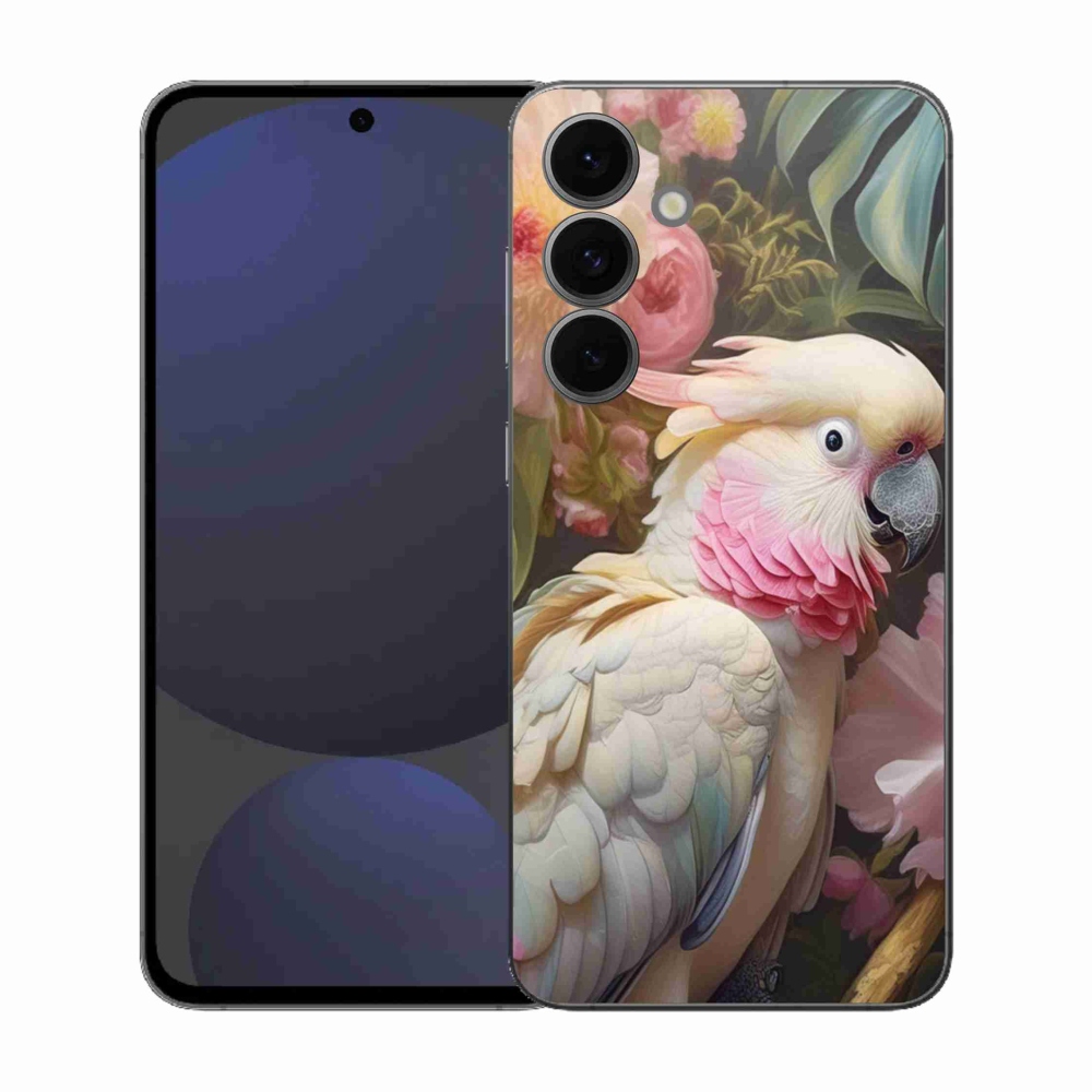 Gélový kryt mmCase na Samsung Galaxy S25 FE - papagáj kakadu ružový 2