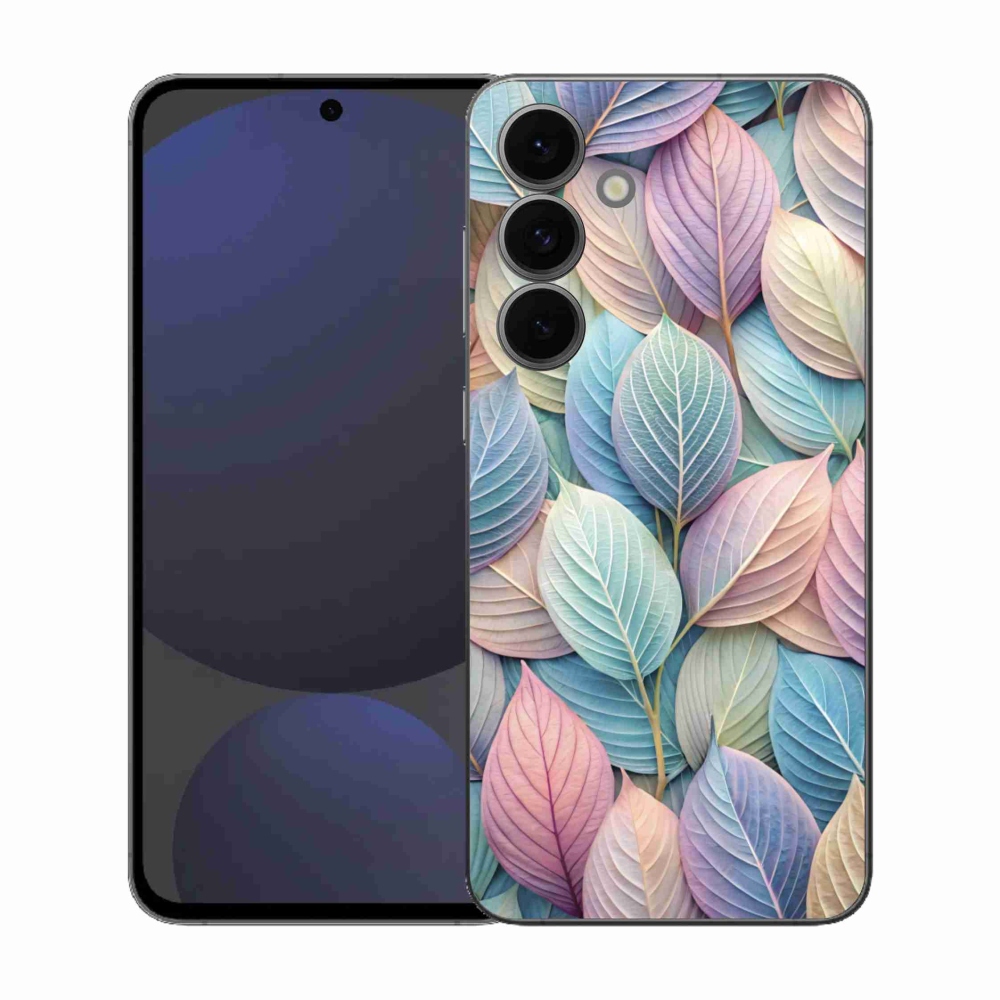 Gélový kryt mmCase na Samsung Galaxy S25 FE - pastelové listy