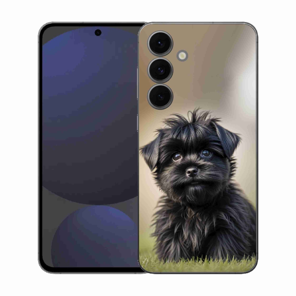 Gélový kryt mmCase na Samsung Galaxy S25 EFE - roztomilý čierny psík