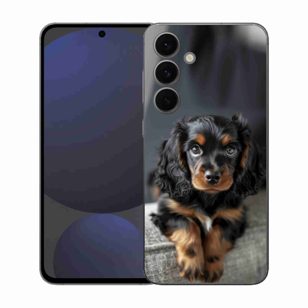 Gélový kryt mmCase na Samsung Galaxy S25 EFE - roztomilý dlhosrstý jazvečík