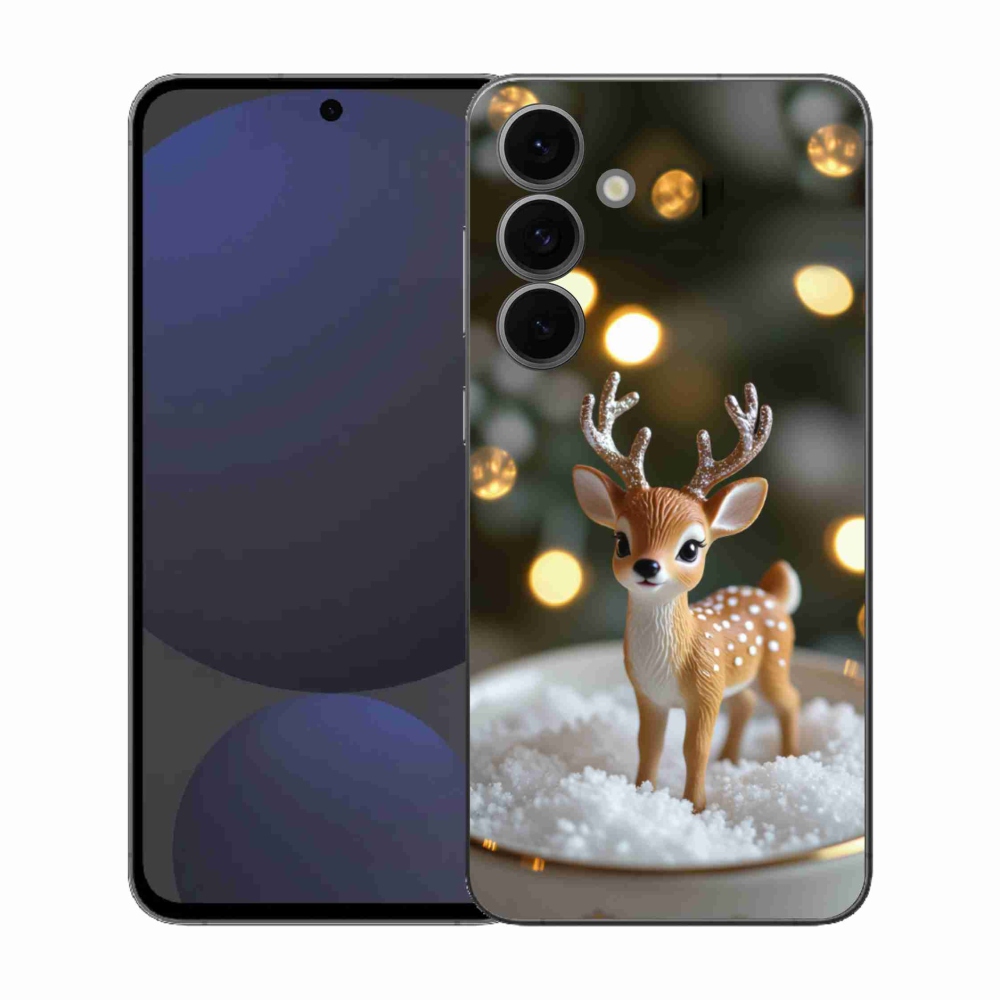 Gélový kryt mmCase na Samsung Galaxy S25 EFE - roztomilý vianočný jeleň
