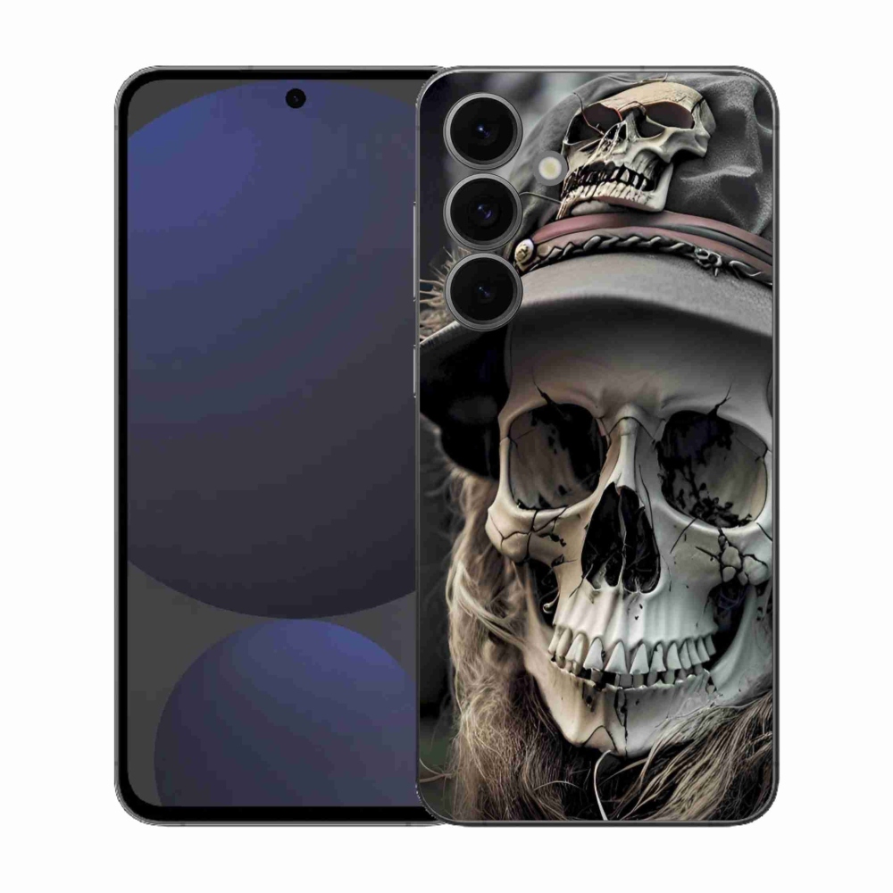 Gélový kryt mmCase na Samsung Galaxy S25 FE - tmavá lebka