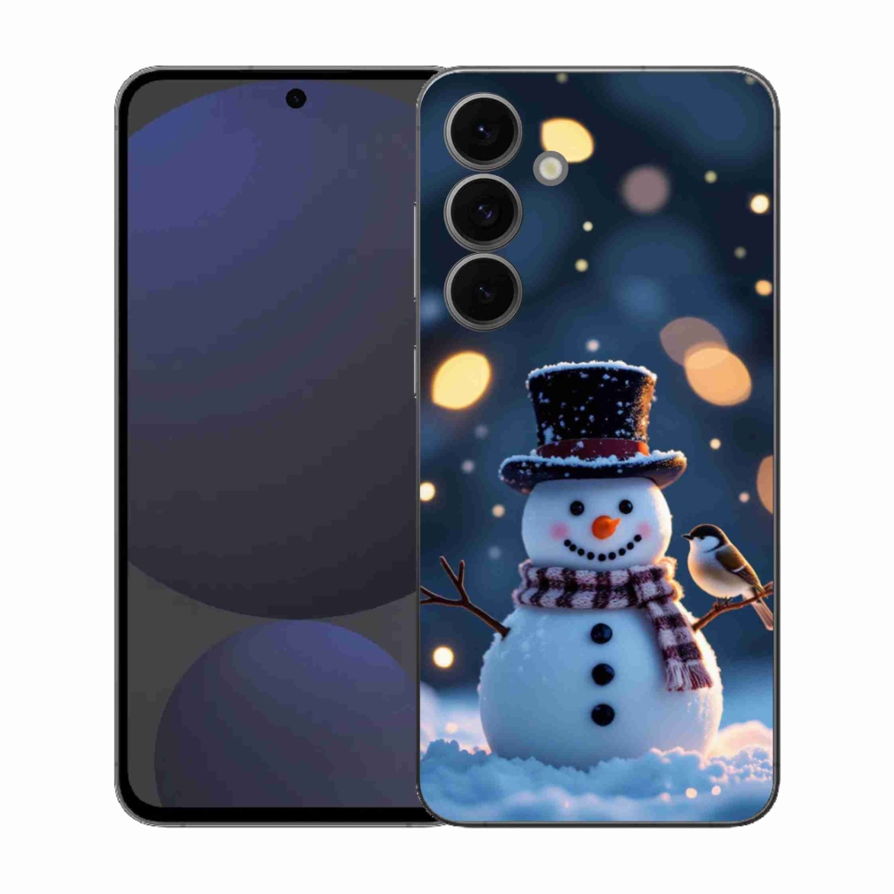 Gélový kryt mmCase na Samsung Galaxy S25 EFE - vianočný snehuliak