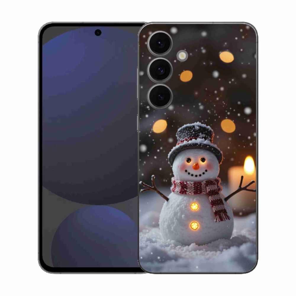 Gélový kryt mmCase na Samsung Galaxy S25 EFE - veselý snehuliak