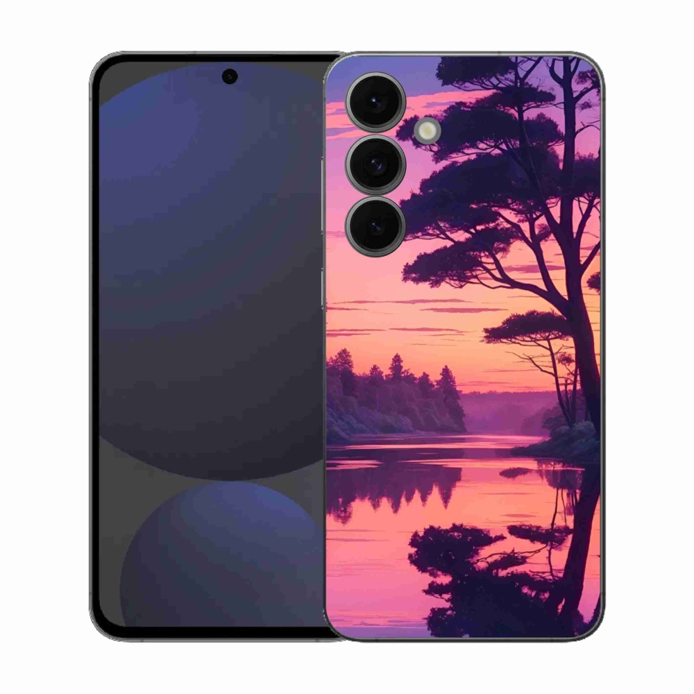 Gélový kryt mmCase na Samsung Galaxy S25 FE - západ slnka nad jazerom