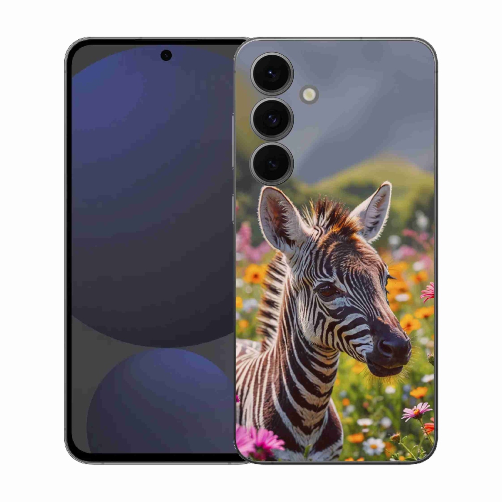 Gélový kryt mmCase na Samsung Galaxy S25 EFE - zebra na lúke