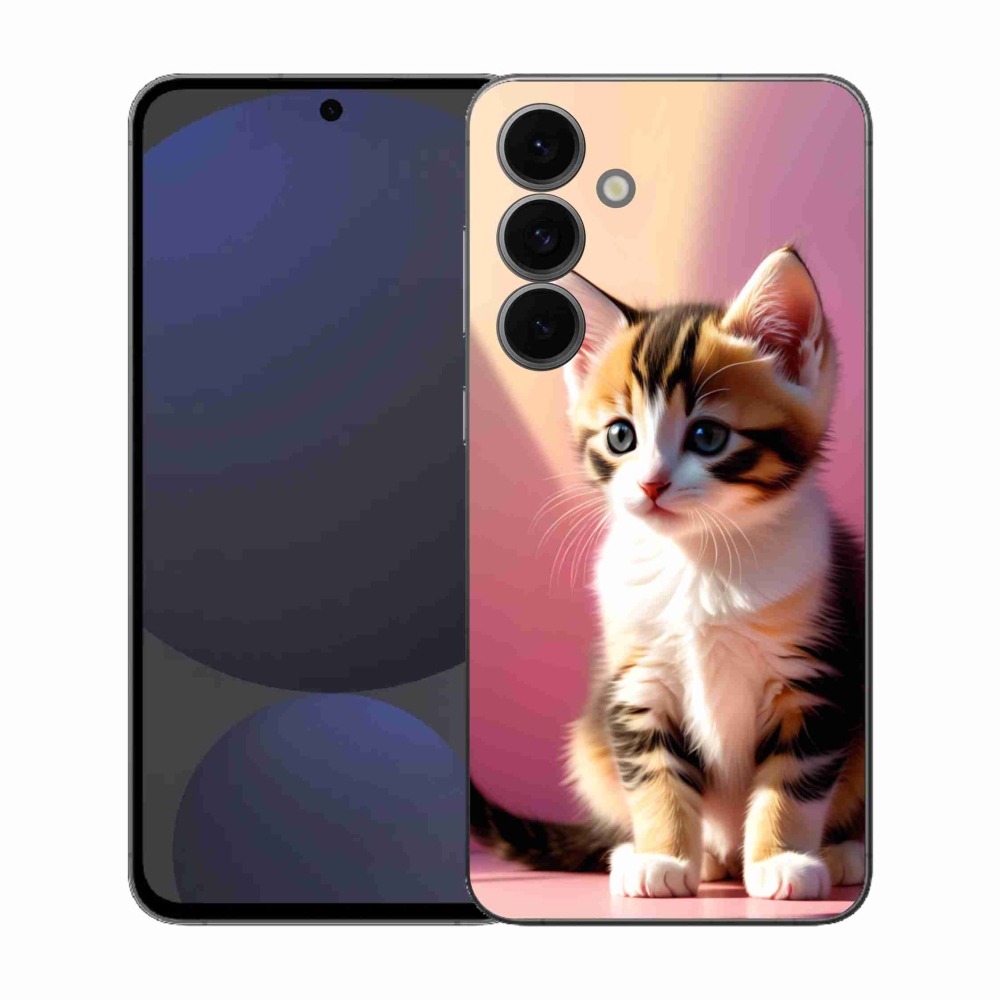 Gélový kryt mmCase na Samsung Galaxy S25 FE - zvedavé mačiatko 2