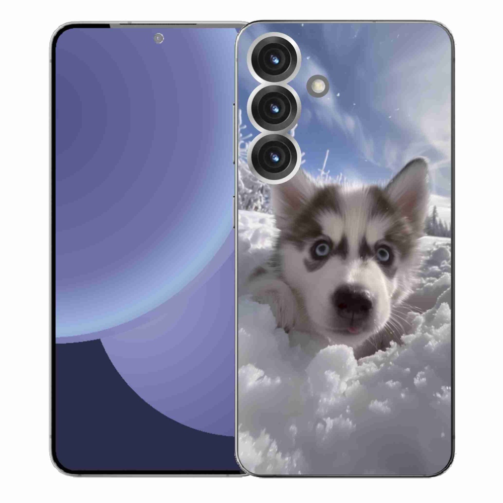 Gélový kryt mmCase na Samsung Galaxy S25+ - husky v snehu