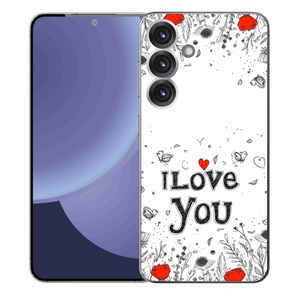 Gélový kryt mmCase na Samsung Galaxy S25+ - I love you biele pozadie