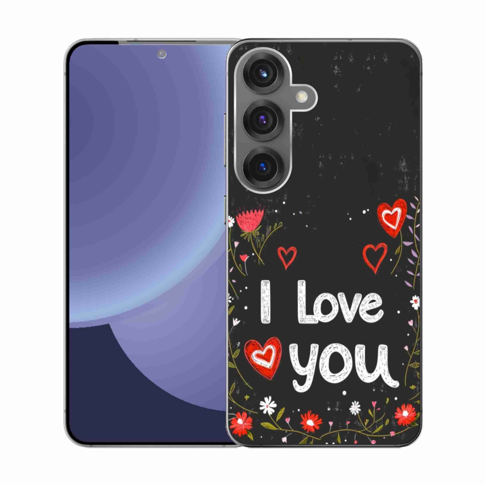 Gélový kryt mmCase na Samsung Galaxy S25 - I love you čierne pozadie