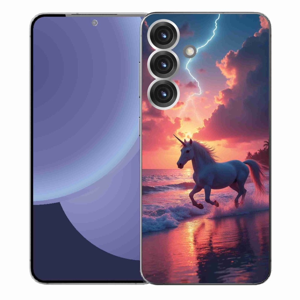 Gélový kryt mmCase na Samsung Galaxy S25+ - jednorožec na pláži