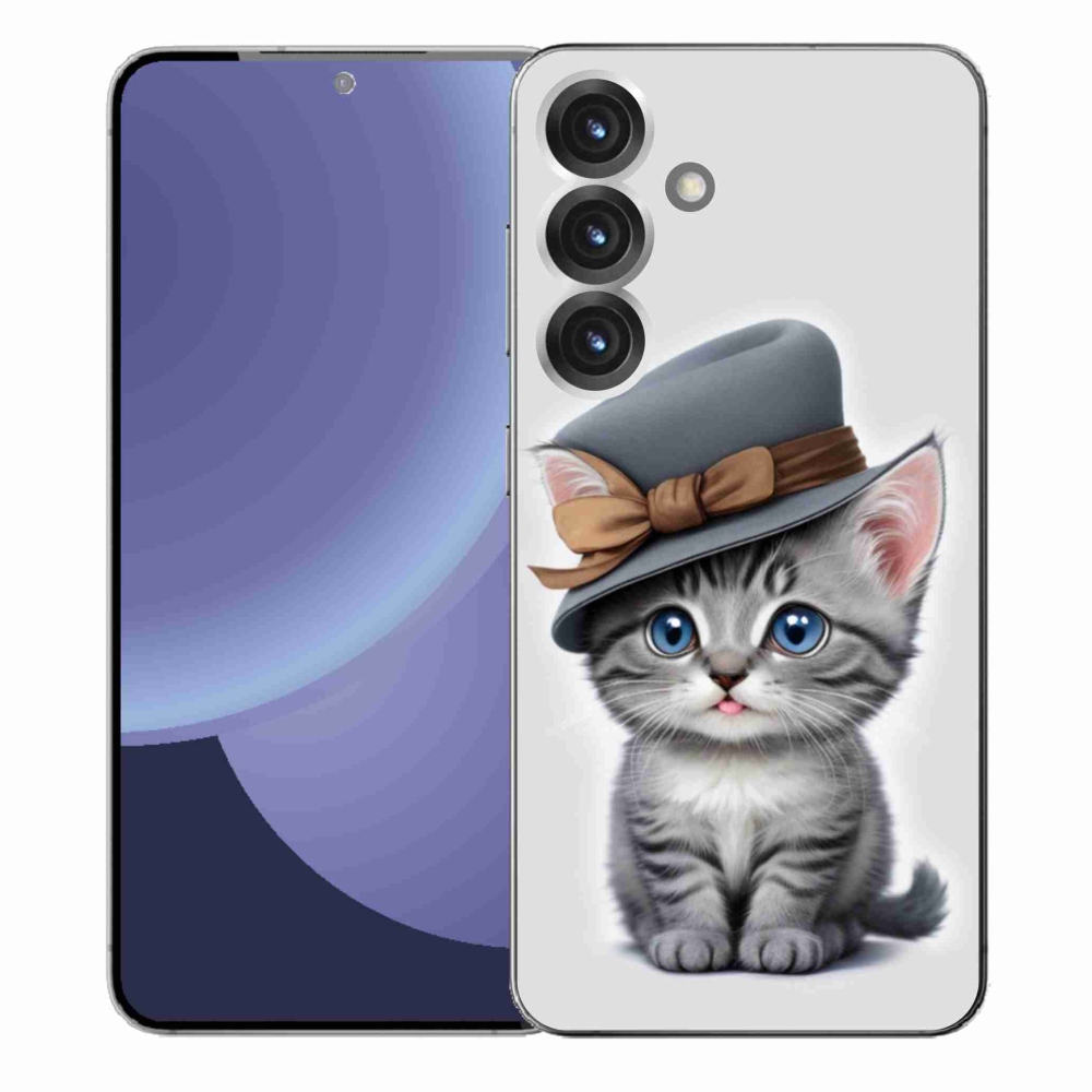 Gélový kryt mmCase na Samsung Galaxy S25+ - mačiatko s klobúkom