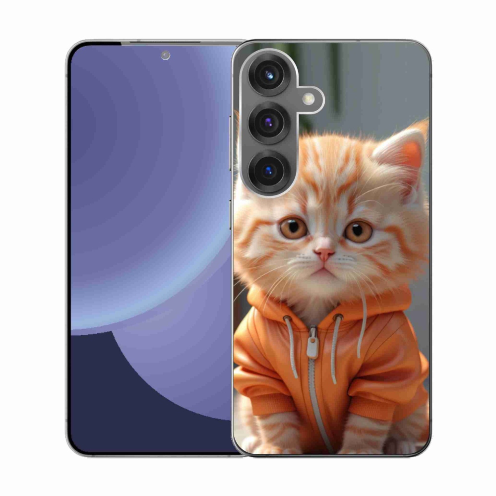 Gélový kryt mmCase na Samsung Galaxy S25 - mačiatko v mikine