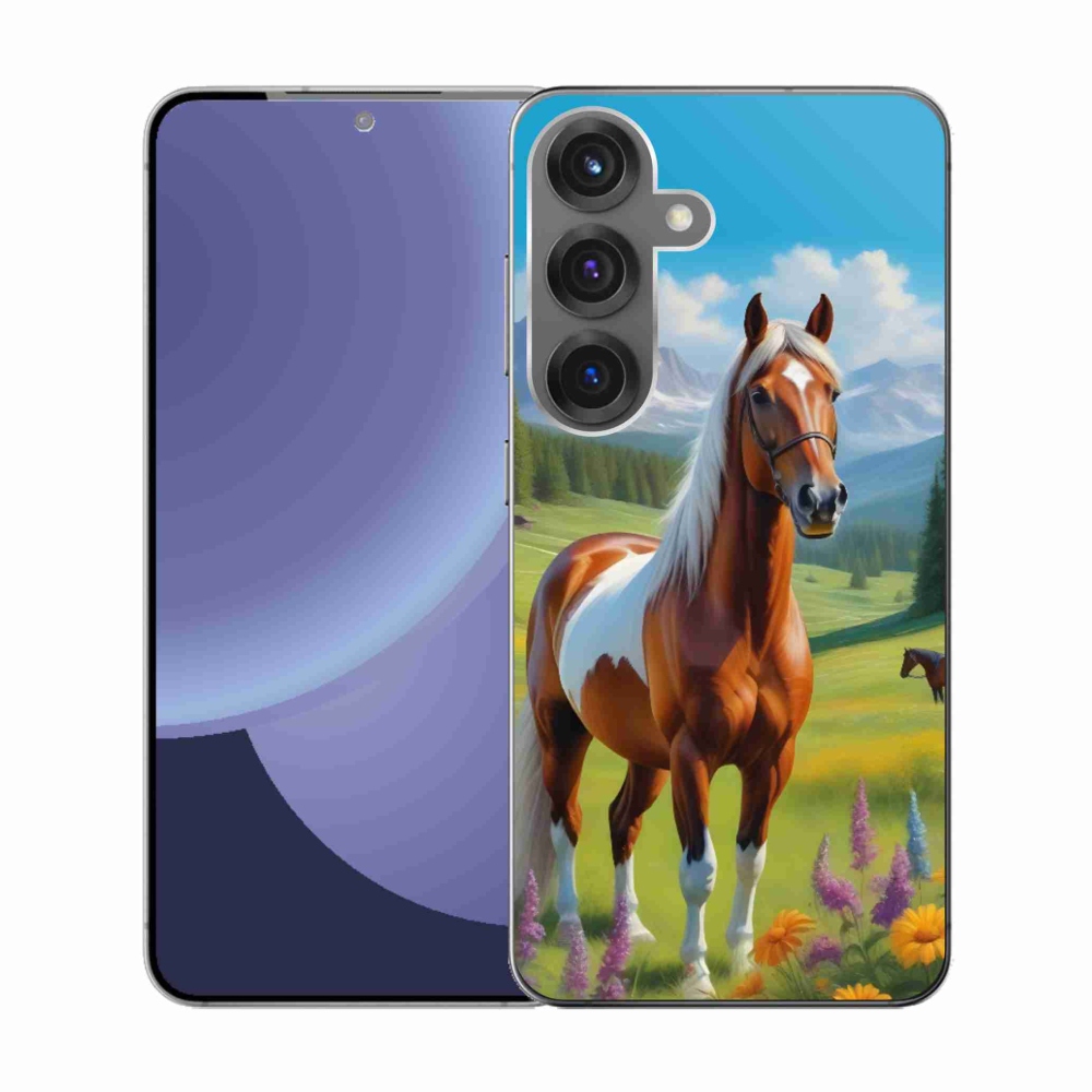 Gélový kryt mmCase na Samsung Galaxy S25 - kôň na lúke