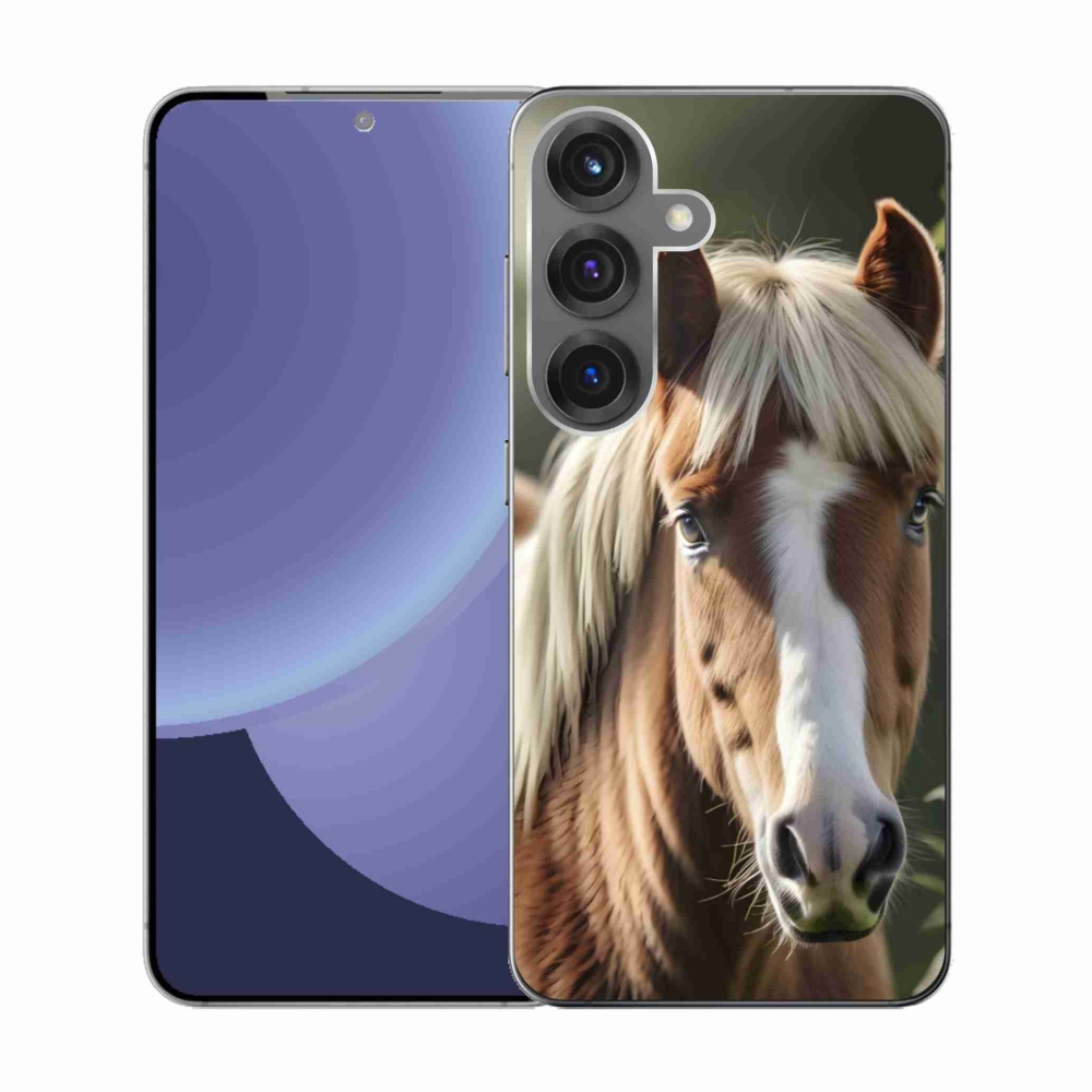 Gélový kryt mmCase na Samsung Galaxy S25 - kôň so svetlou hrivou