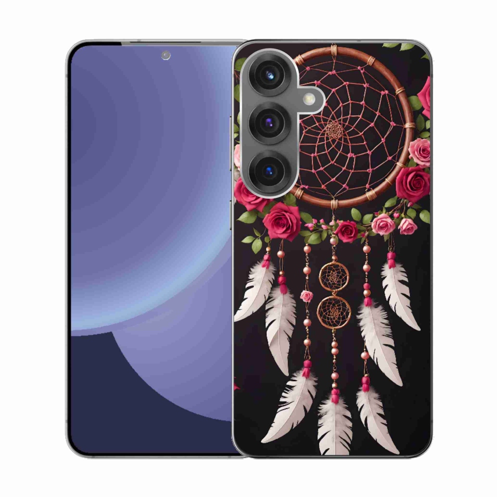 Gélový kryt mmCase na Samsung Galaxy S25 - lapač snov s ružami