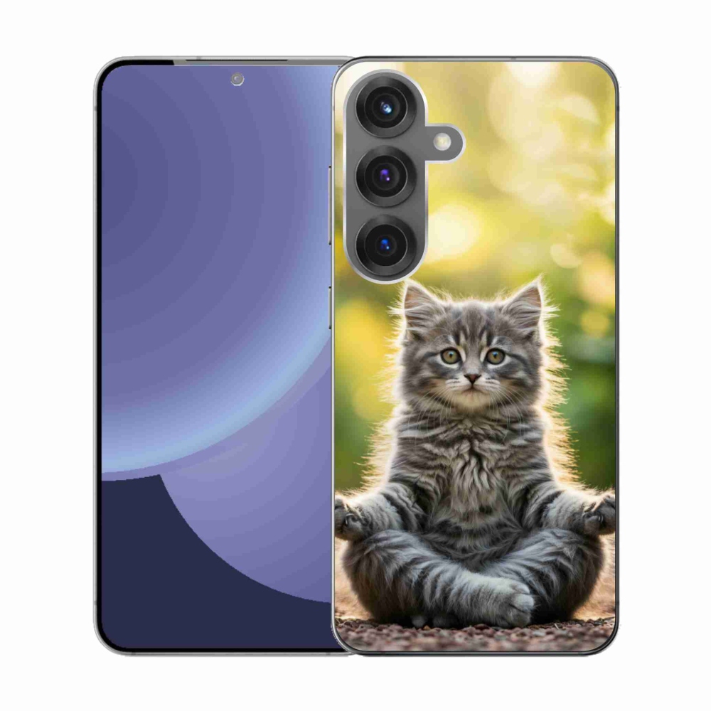 Gélový kryt mmCase na Samsung Galaxy S25 - meditujúce mačiatko