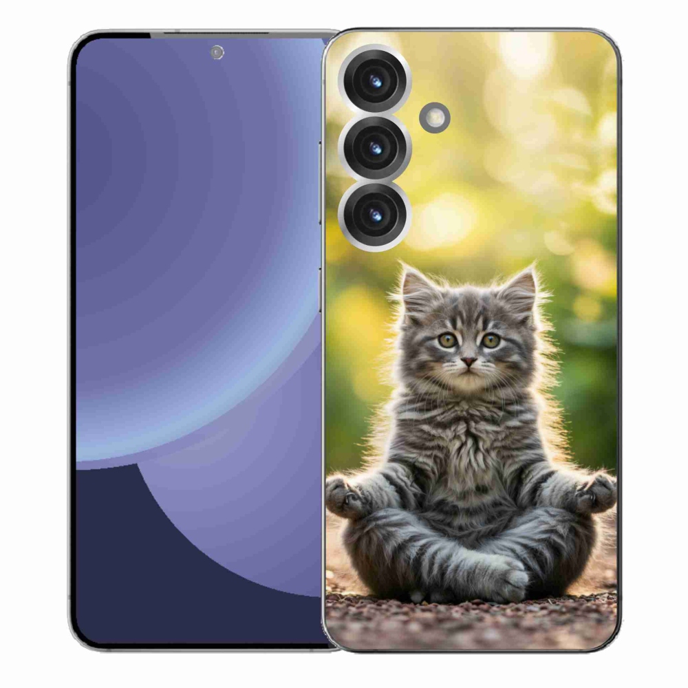 Gélový kryt mmCase na Samsung Galaxy S25+ - meditujúce mačiatko