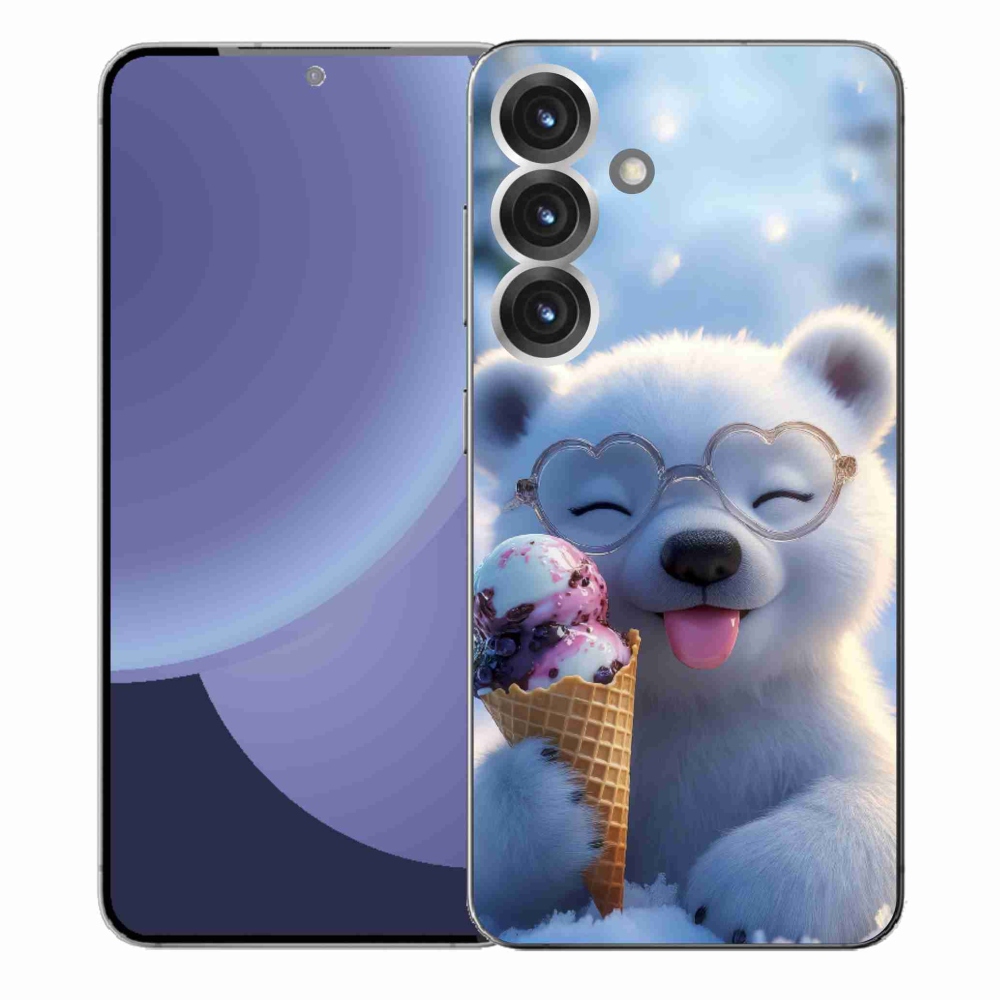 Gélový kryt mmCase na Samsung Galaxy S25+ - medvedík so zmrzlinou