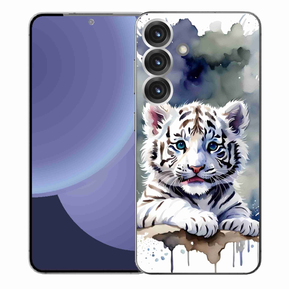 Gélový kryt mmCase na Samsung Galaxy S25+ - mláďa bieleho tigra