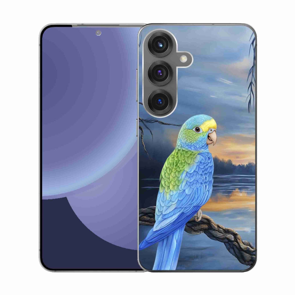 Gélový kryt mmCase na Samsung Galaxy S25 - modrý papagáj