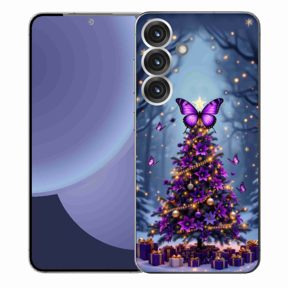Gélový kryt mmCase na Samsung Galaxy S25+ - motýlí vianočný stromček