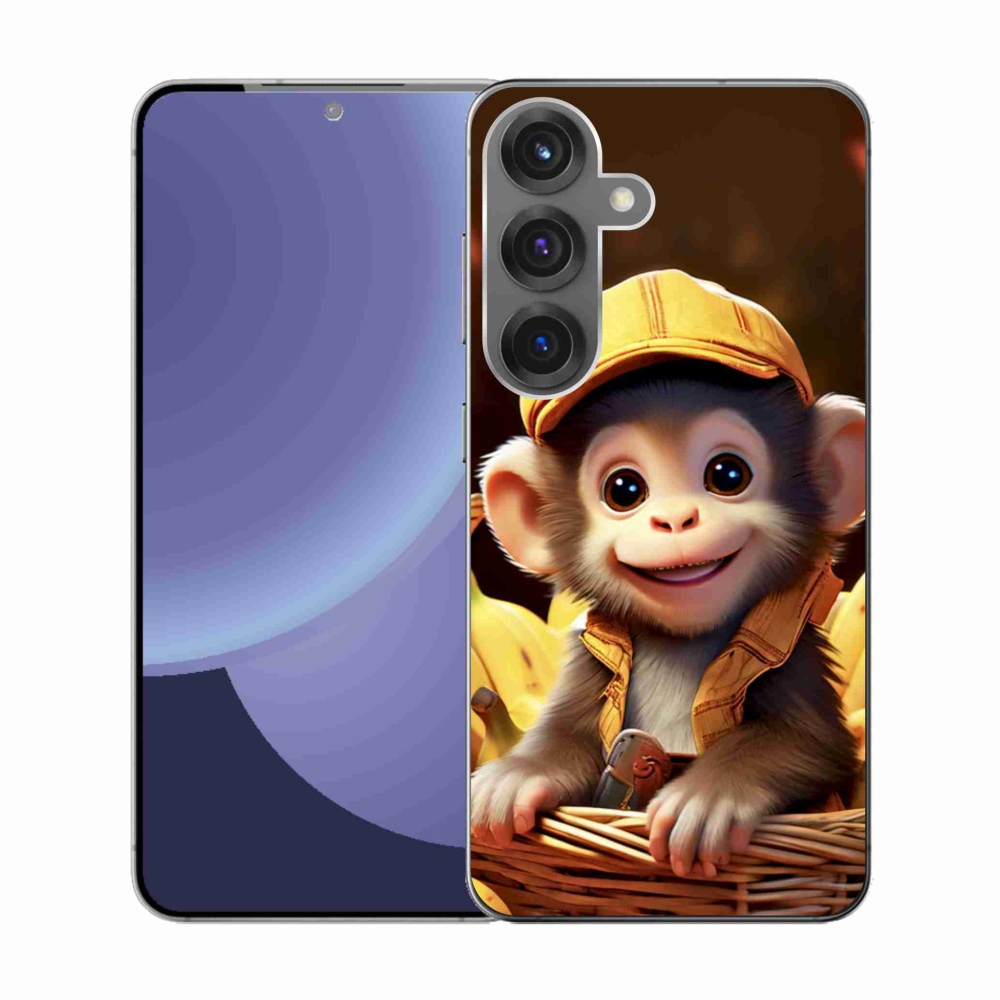 Gélový kryt mmCase na Samsung Galaxy S25 - opice v košíku