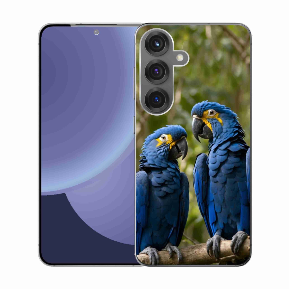 Gélový kryt mmCase na Samsung Galaxy S25 - papagájové duo
