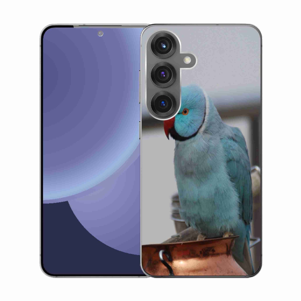 Gélový kryt mmCase na Samsung Galaxy S25 - papagáj Alexandr modrý