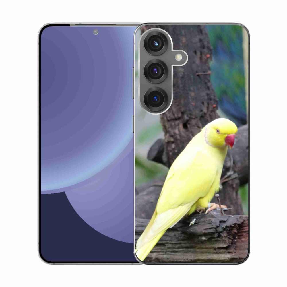 Gélový kryt mmCase na Samsung Galaxy S25 - papagáj alexander žltý