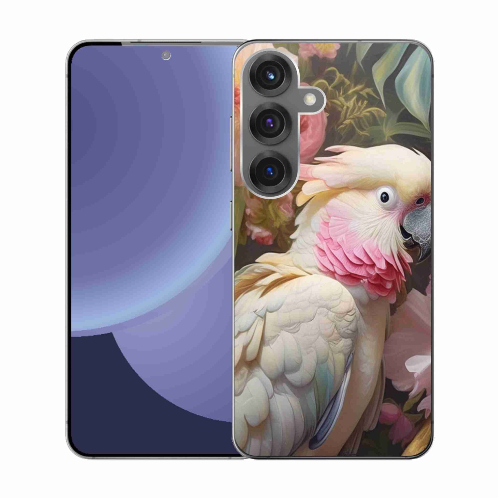 Gélový kryt mmCase na Samsung Galaxy S25 - papagáj kakadu ružový 2