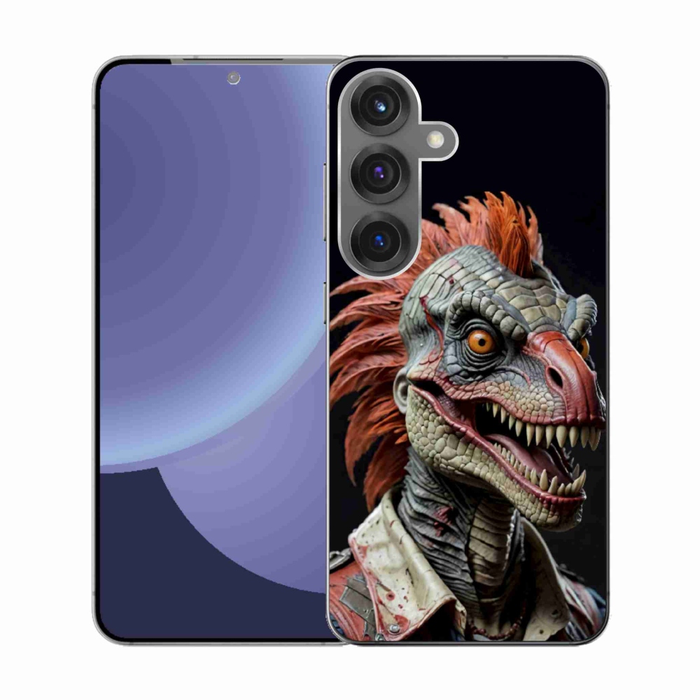 Gélový kryt mmCase na Samsung Galaxy S25 - punk dinosaurus