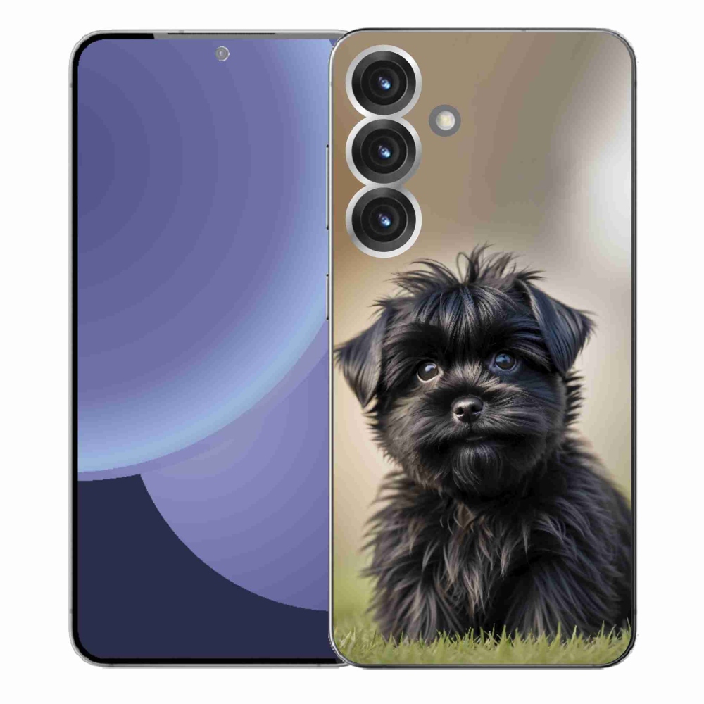 Gélový kryt mmCase na Samsung Galaxy S25+ - roztomilý čierny psík