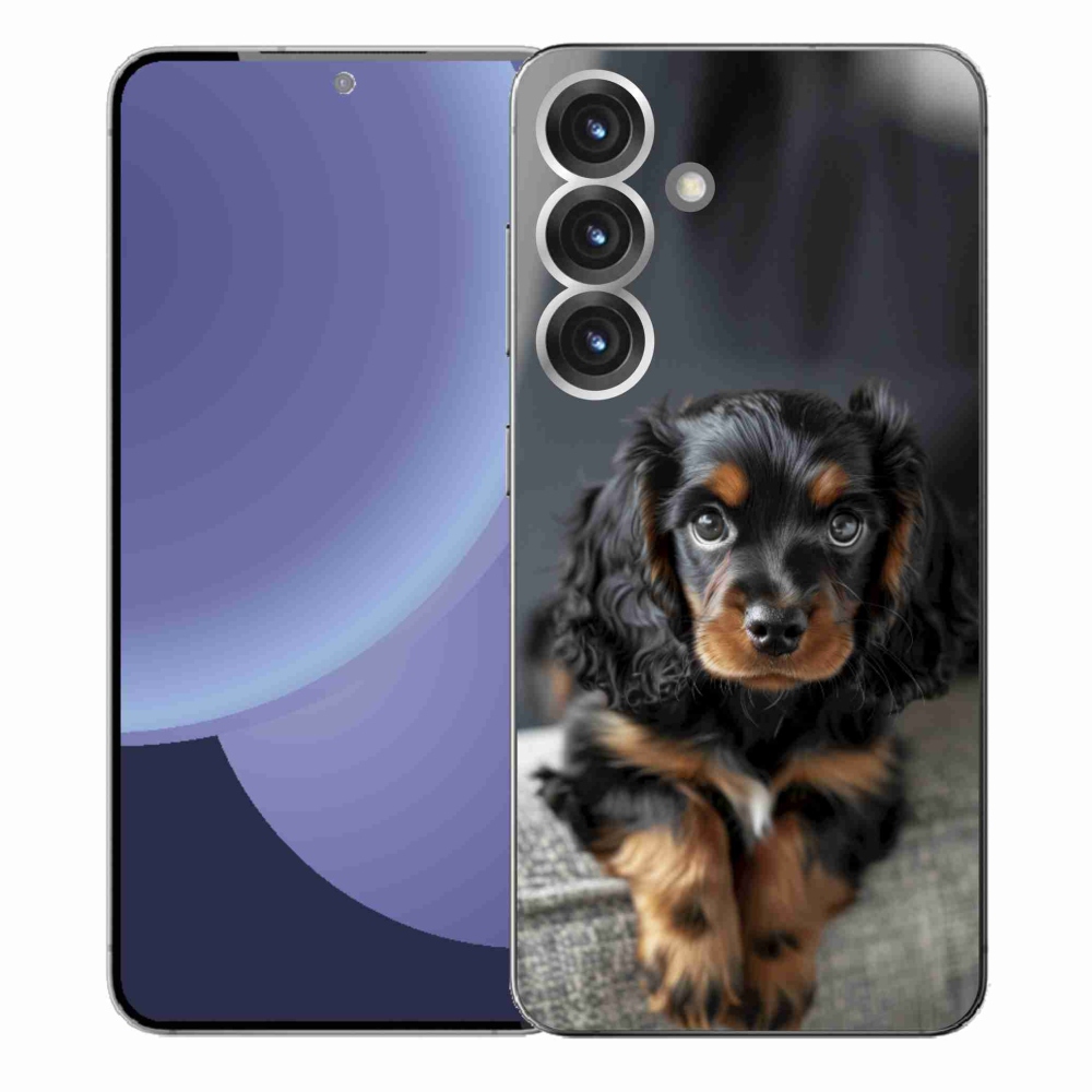 Gélový kryt mmCase na Samsung Galaxy S25+ - roztomilý dlhosrstý jazvečík